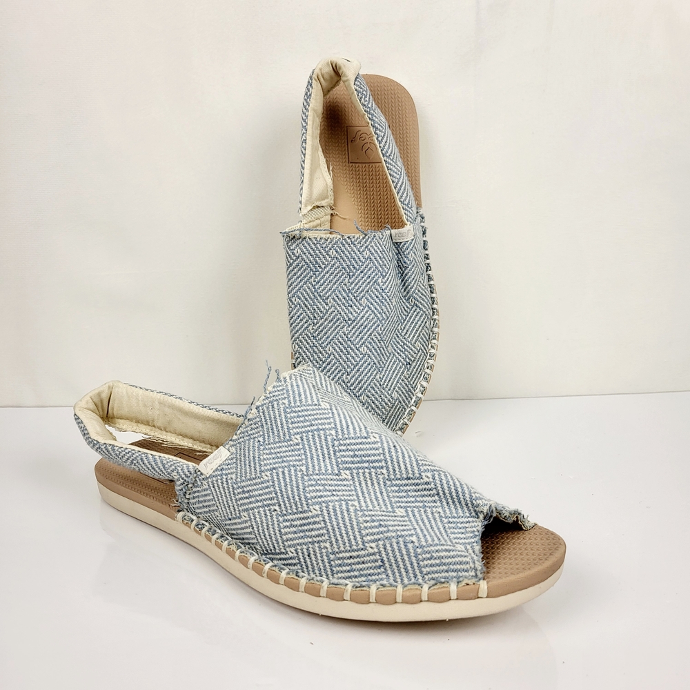 Reef Blue and White Escape Slingback Espadrille Sandals *See Size Description*